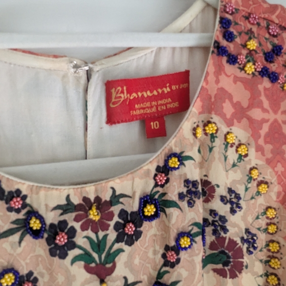 Anthropologie Banuni By Jyoti Botanique Pink Maxi Dress 10 - Picture 4 of 11